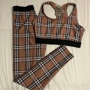 Burberry sports bra + leggings set